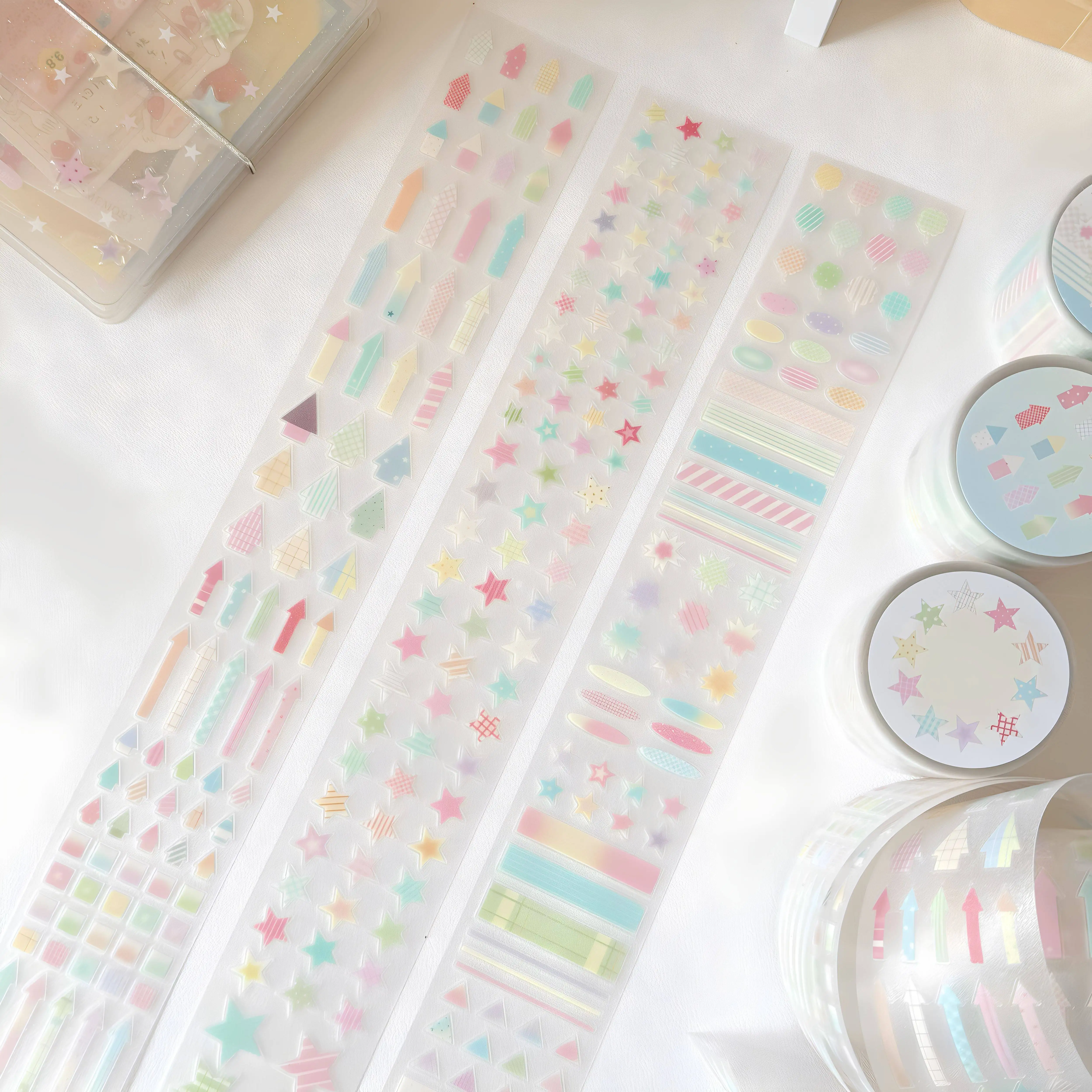 

Матовый рулон наклеек, милый базовый дизайн в сольном стиле со звездами, стрелами и звездами