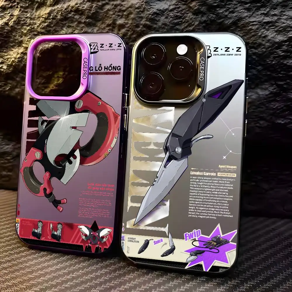 

Zenless equip Introduction Zzz Phone Case For IPhone 16 15 14 13 12 11 Plus Pro Max Multicolor Aurora Laser Shockproof Funda
