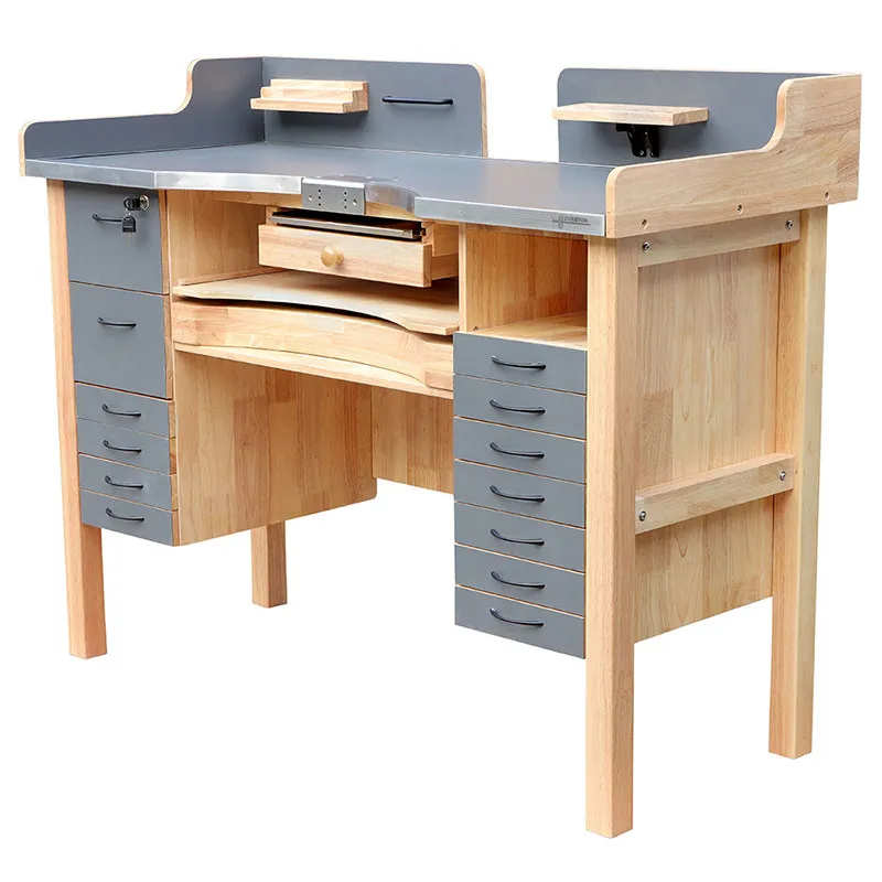 High pressure laminate luxury workbench, hardwood pull-out tray workbench