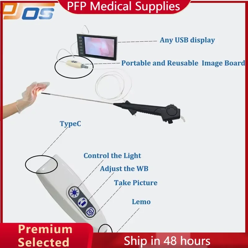 AP08 for Medical Single Use 5.2mm 5.1mm 3.8mm Bronchoscope Video HD Flexible for Computer Laptop Phone Directly