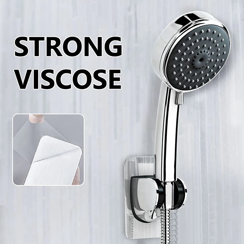 2X Hand Shower Holder No Drilling, Adhesive Angle Adjustable Shower Holder Shower Holder, Waterproof, Moisture-Resistant