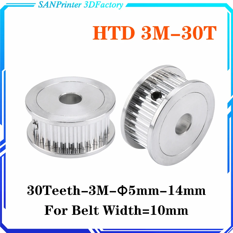 30 Teeth HTD 3M Timing Pulley Bore 5/6/6.35/8/10/12/14mm for Width 10mm 3M Synchronous Belts HTD3M pulley 30T 30Teeth