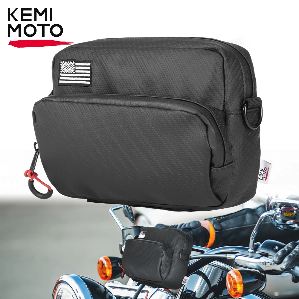 

Motorcycle Handlebar Bag Universal Bicycle Handle Bar Tool Bags for Front Fork Sissy Bar for Cruiser Softail Dyna Sportster Bag