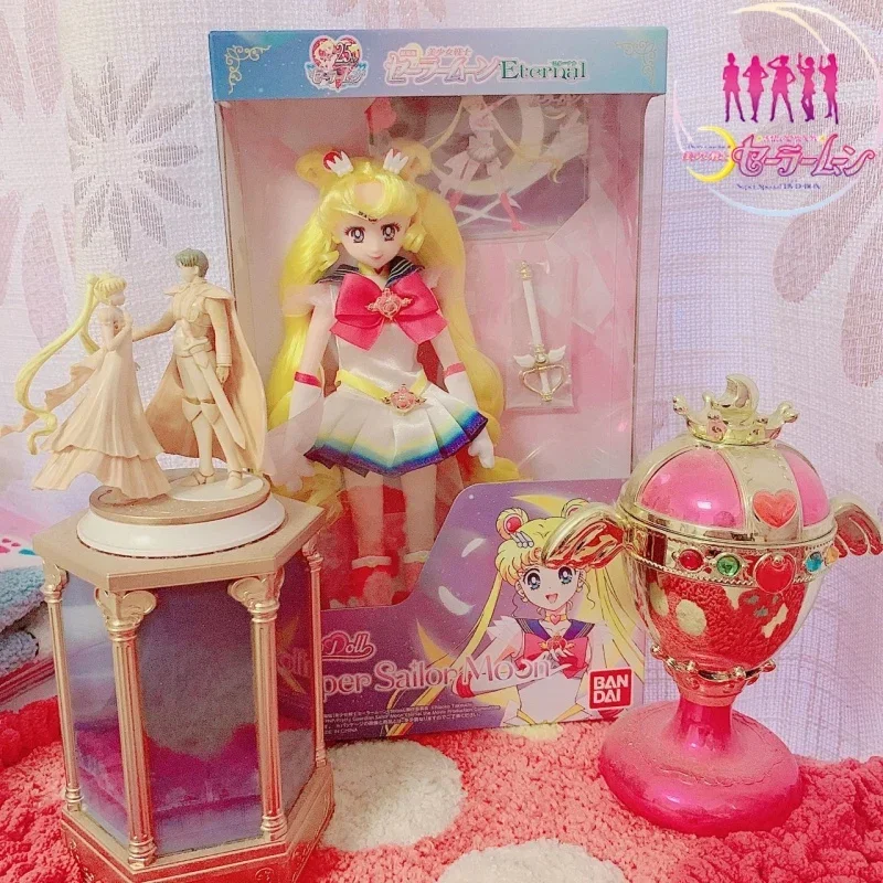 22cm Sailor Moon Bandai Genuine  Super  Eternal Anime Figure Style Doll Action Figurines  Model Toys Collection Gifts For Girls