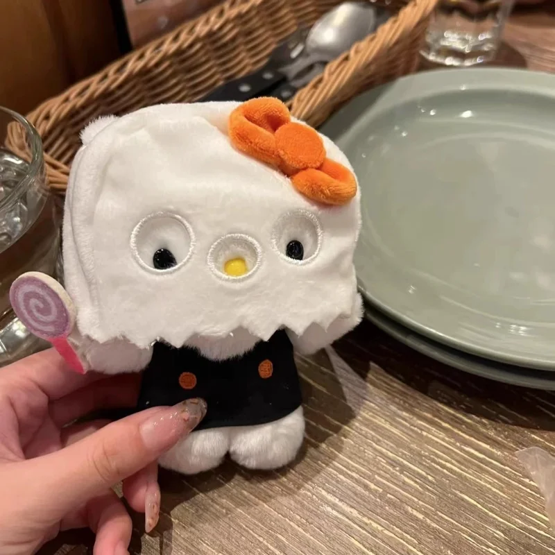 Halloween Cute Ghost Mask Ghost Headwear Cute Cartoon Kt Cat Plush Pendant Doll Keychain Halloween Gift Bag Decorative Pendant