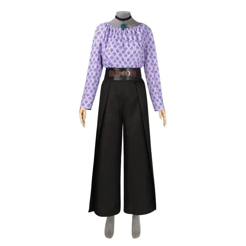 ❤️ COS ❤️ Disfraz de Yennefer para mujer, conjunto de 4 piezas, camisa, pantalones, collar, conjunto para fiesta de Carnaval de Halloween, talla grande, Anime ❤️