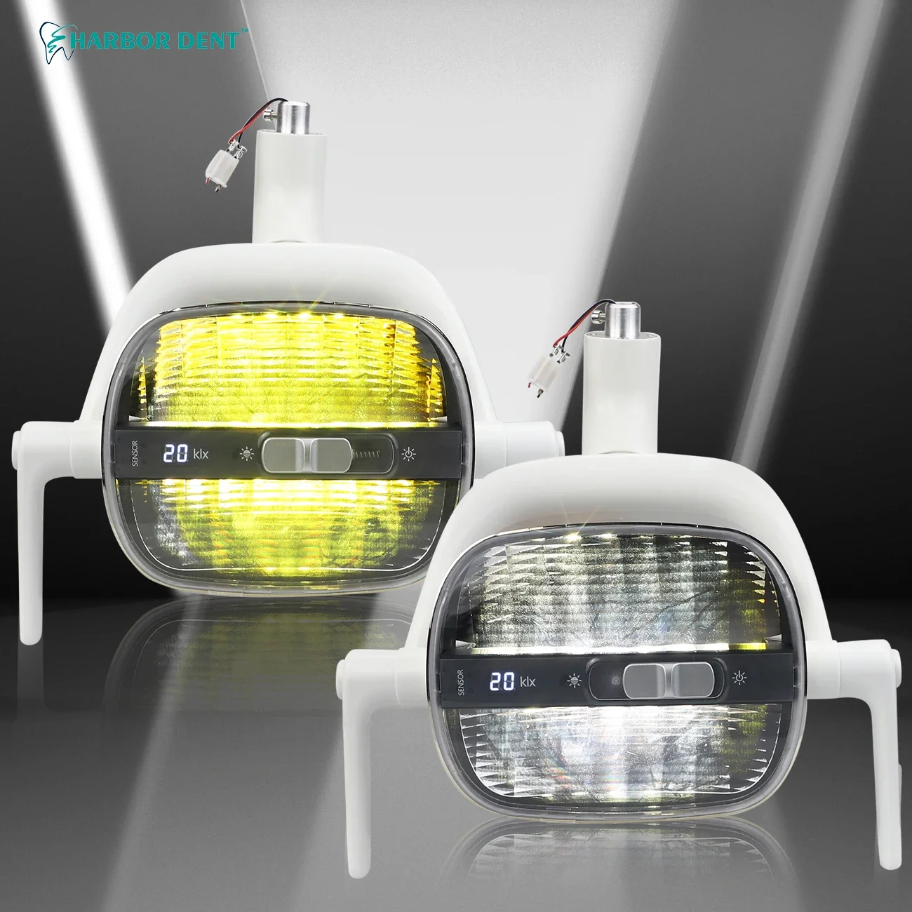 Dental Chair Reflector Shadowless Surgical Light Dental Oral Reflector Light Dual Color Reflector Light Yellow and White LED