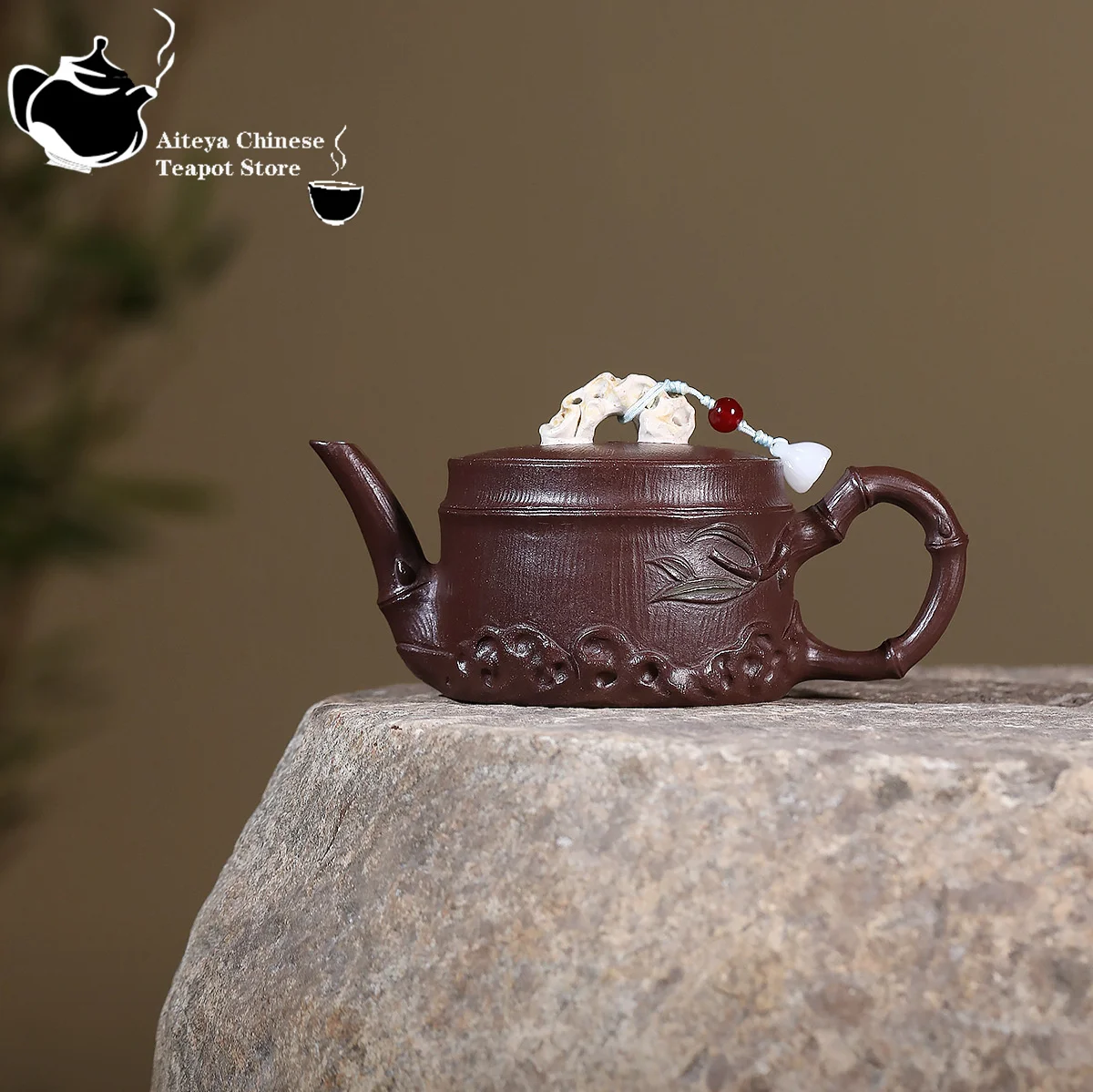 Yixing, purple clay pot, deep well, purple mud, the Taihu Lake Lake, bamboo stone, kungfu tea set, Chinese teapot