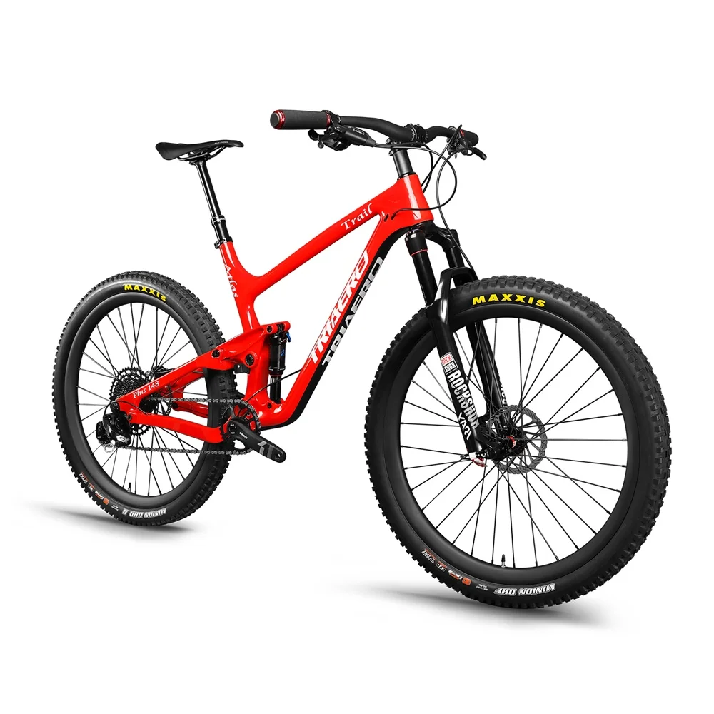 ICAN Newest 27.5er Plus Mountain Bike Full Suspension 130mm Travel Boost Mtb Bicycle 110*15/148*12mm Axle 200*51mm Shock