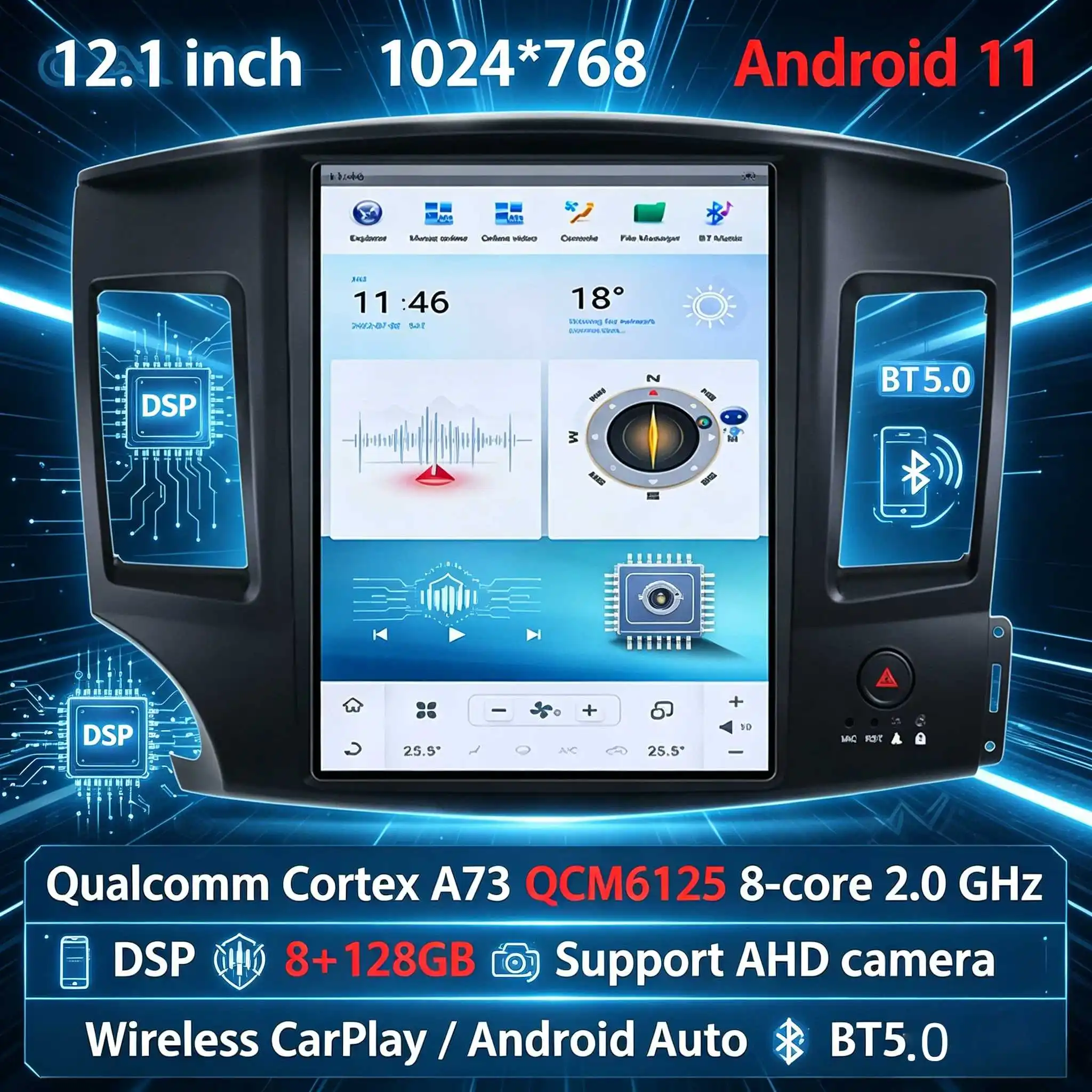 256G Vertical Touch Screen For Mitsubishi Lancer 2007-2017 Android 12 GPS Multimedia Player Radio Receiver Stereo CarPlay