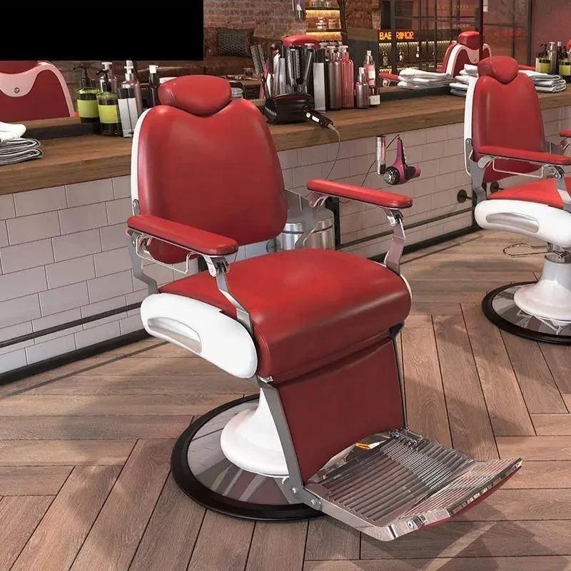 retro men's oil head barber shop chair special reclining hair cutting chair