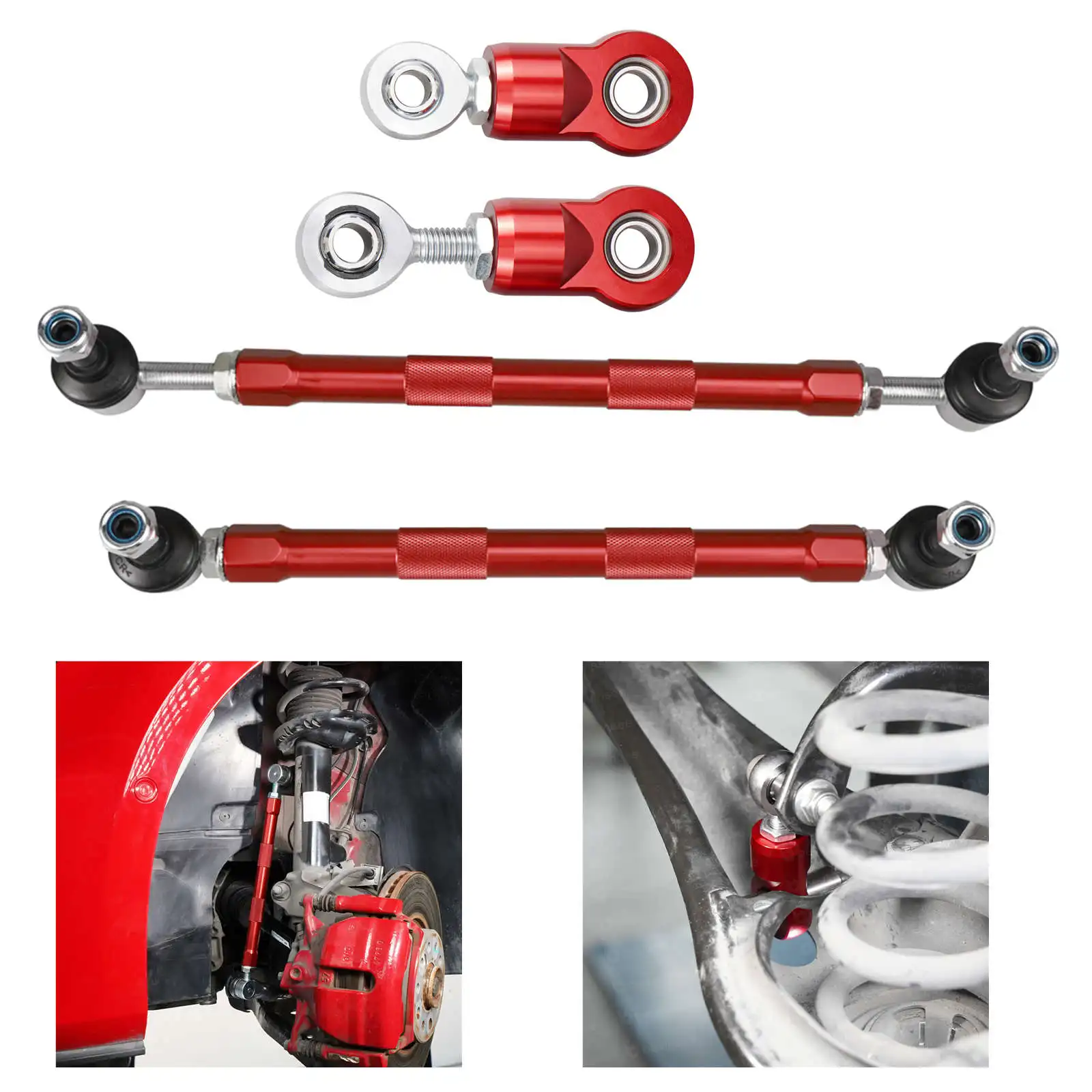 BEVINSEE Adjustable Front & Rear Sway Bar End Links Kit for Audi A3 S3 8V, for VW for Golf MK7 MK7.5 for Jetta / GLI 7