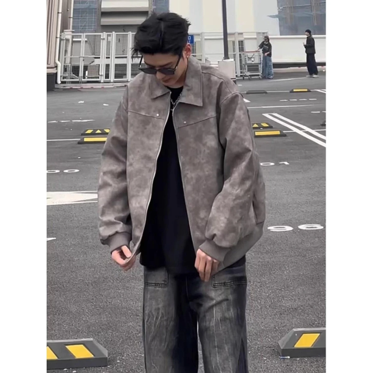 

Cleanfit American Sle Ретро однотонный кожаный джет с лацканами мужской элитный сенсорный мотоциклетный джет для пар повседневный молодежный