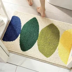 Small Fresh Flowers Imitation Cashmere Carpet Non-slip Mat Toilet Absorbent Non-slip Mat Living Room Door Mat Non-slip Foot Mat