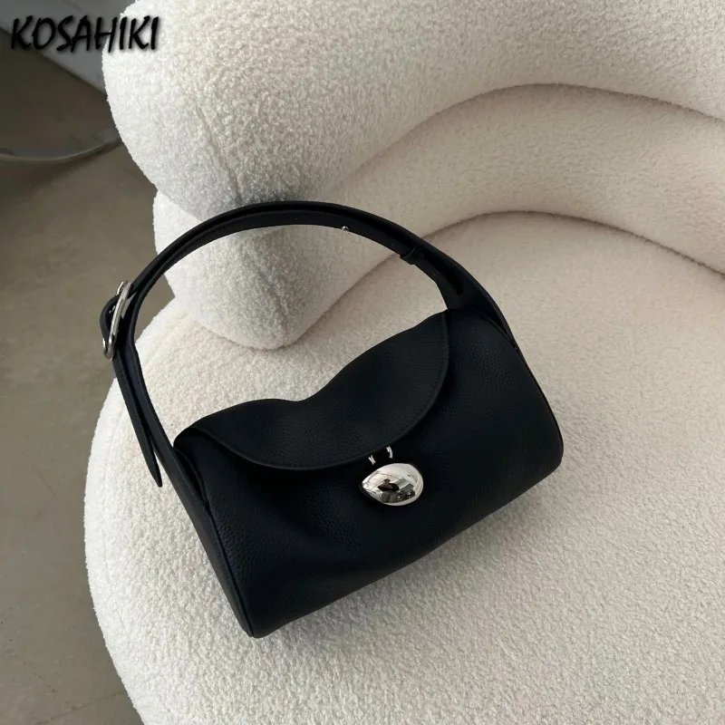 

Luxury Fashion Streetwear Simple Design Top-Handle Bags Elegant All Match Y2k Aesthetic Purses and Handbags Women Retro Clutches