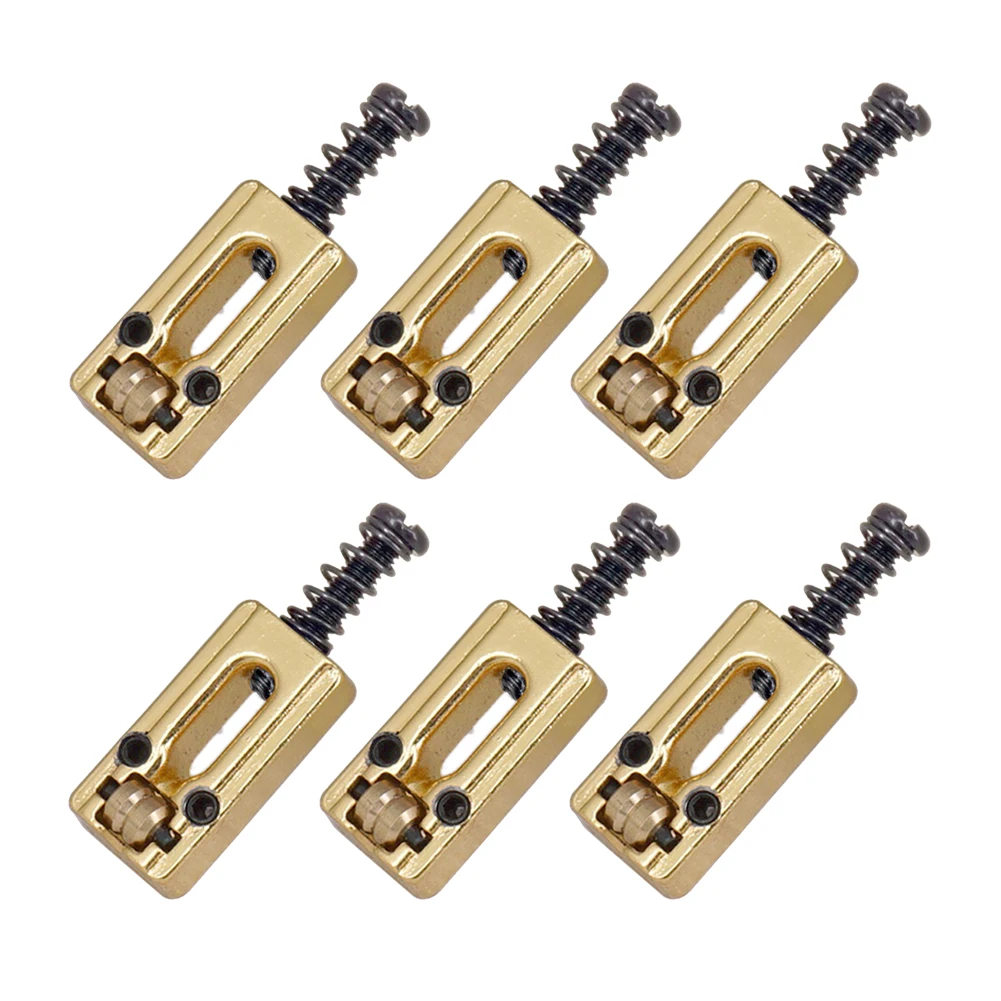 6 Pcs Roller Bridge Tremolo Saddles For ST TL Electric Guitar Chrome Color Musical Instruments Electric Guitars Accessories