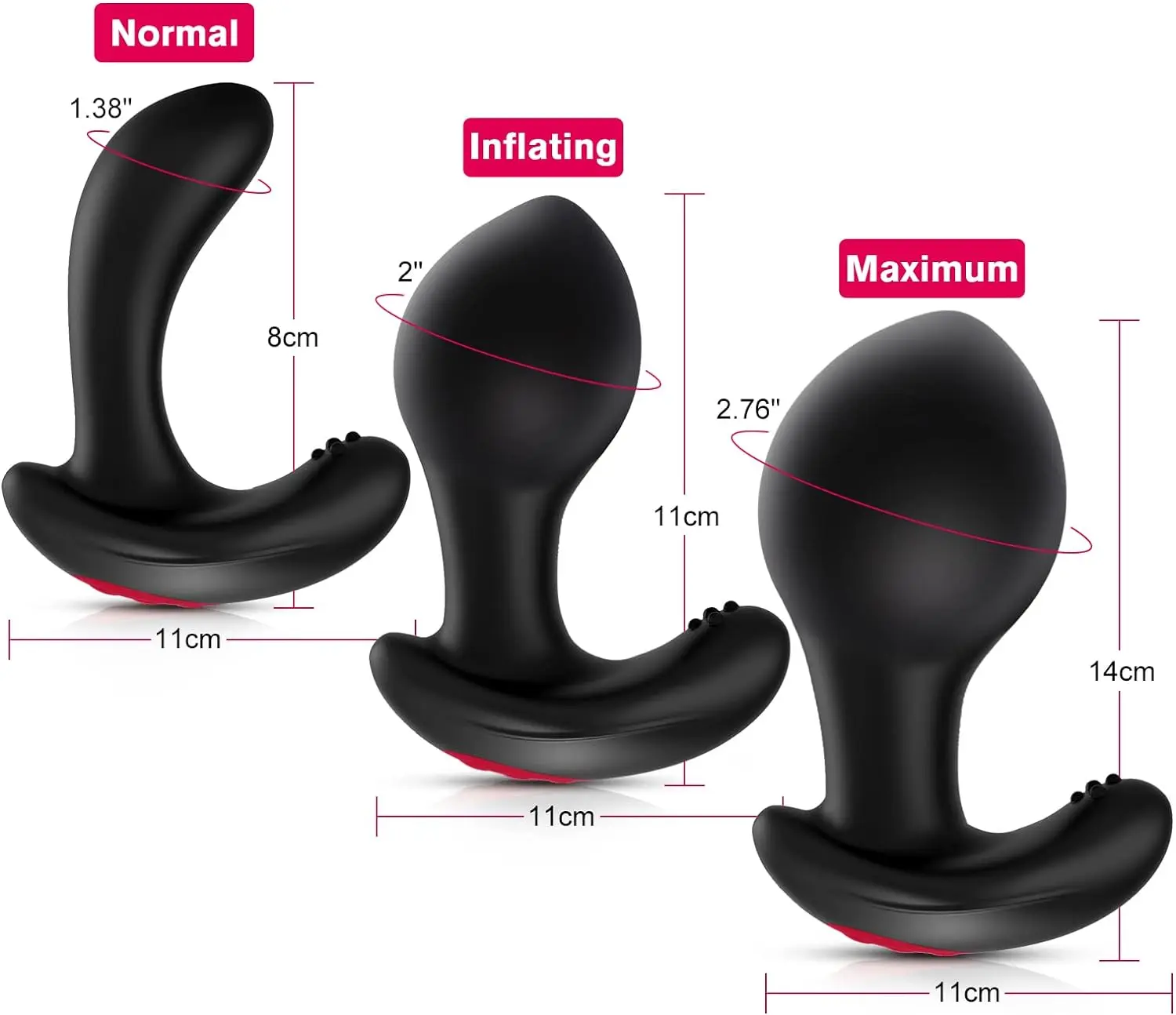 Anal Vibrator Inflatable Butt Plug Remote Prostate Massager Automatic Inflation Vibrating Male Female Prostate Stimulator