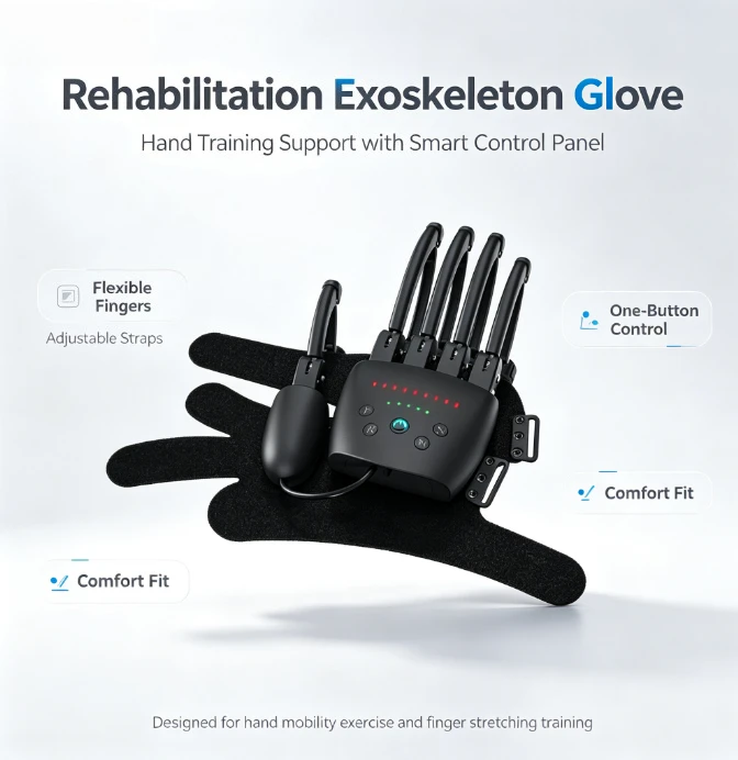 Mechanical Hand Exoskeleton Rehabilitation Robot Gloves Motor Power Safe and Efficient Training Multiple  Intelligence Modes