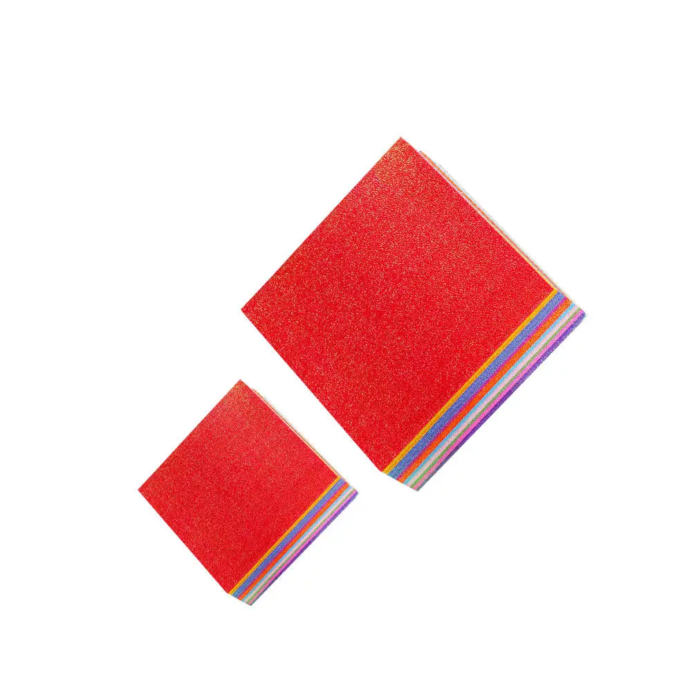 

100 шт. высококачественной блестящей бумаги для оригами, 10 см и 20 см, двусторонние глянцевые перламутровые листы для детских поделок, развивающих координацию рук и глаз