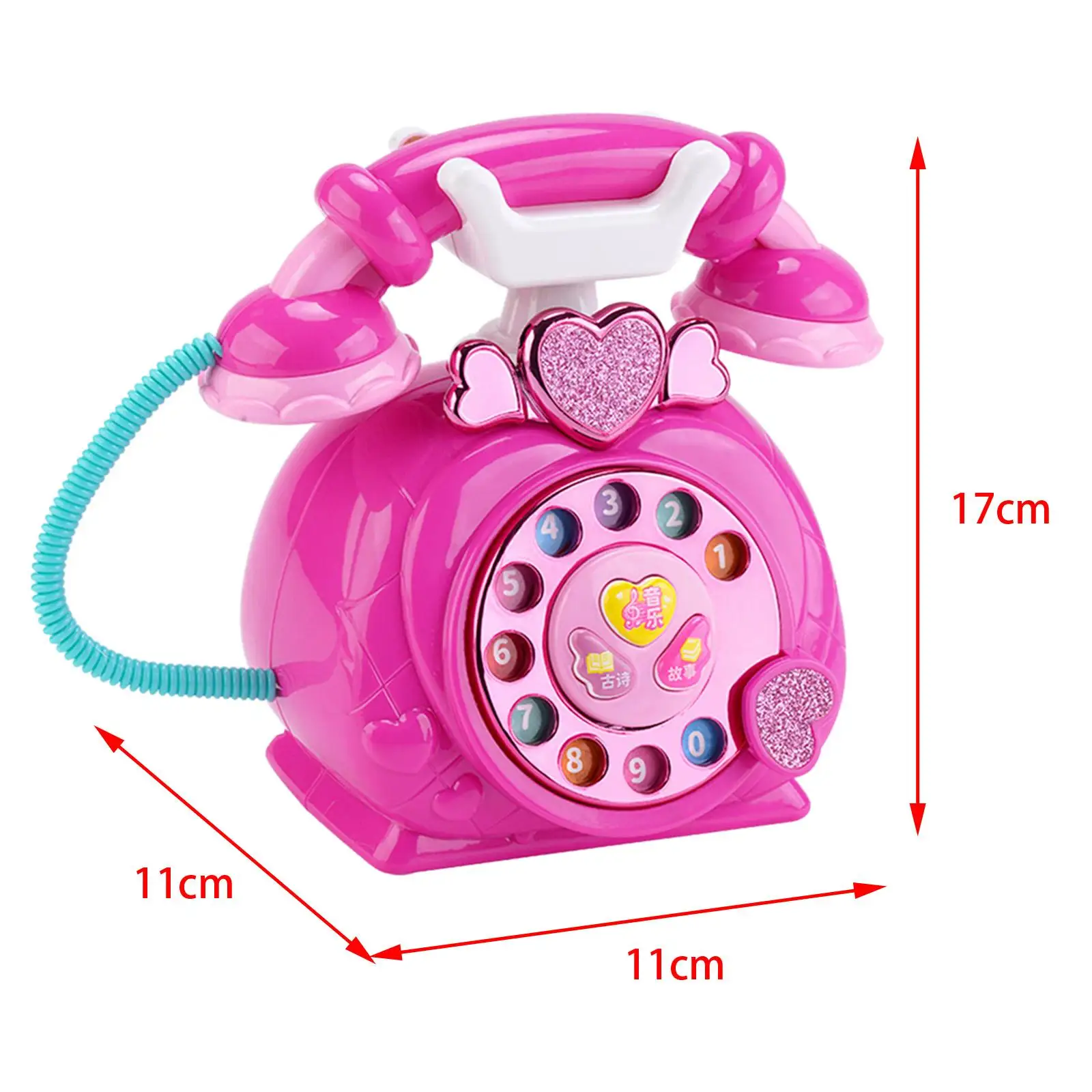 Educational Cartoon Telephone Toy for Toddlers with Drag Function Learning Poetry Songs Develop Motor Skills Kids