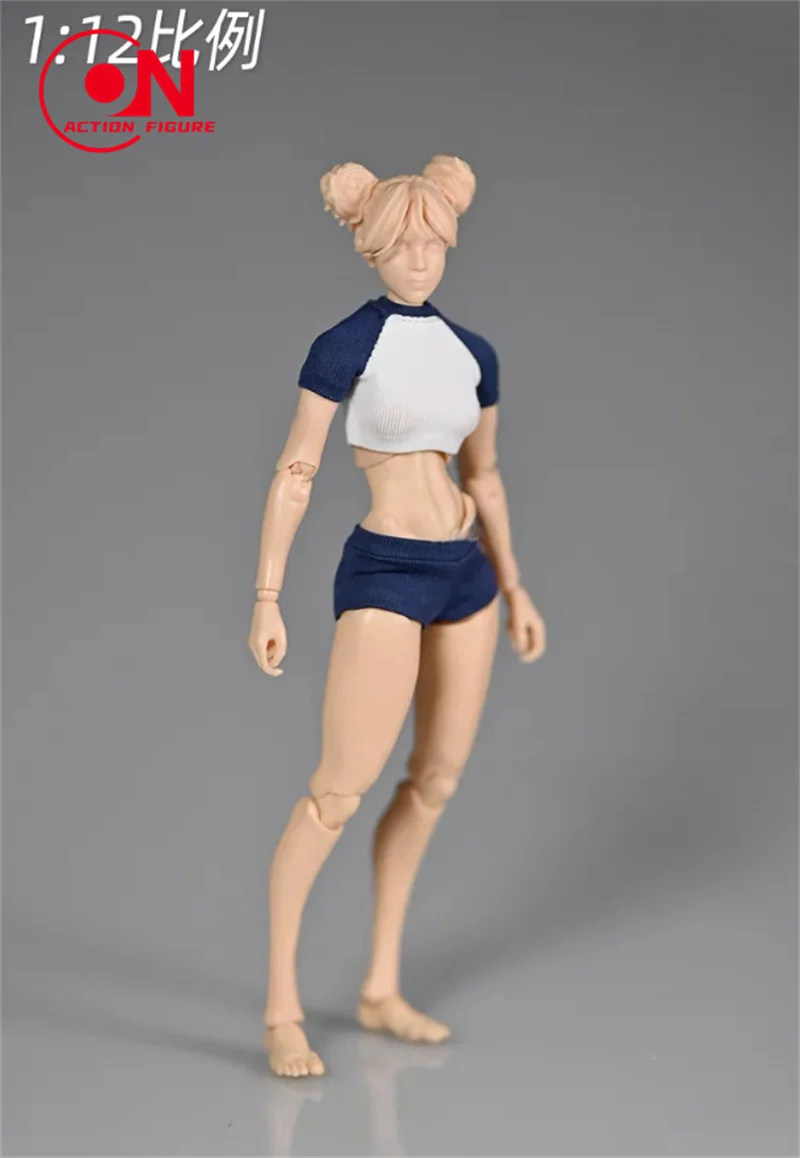 ملابس رياضية يابانية للطلاب لعام 1/12 تي شيرت شورت ملابس نموذج مناسب 12 بوصة روماني X COWL جندي أنثى جسم شخصيات الحركة #5