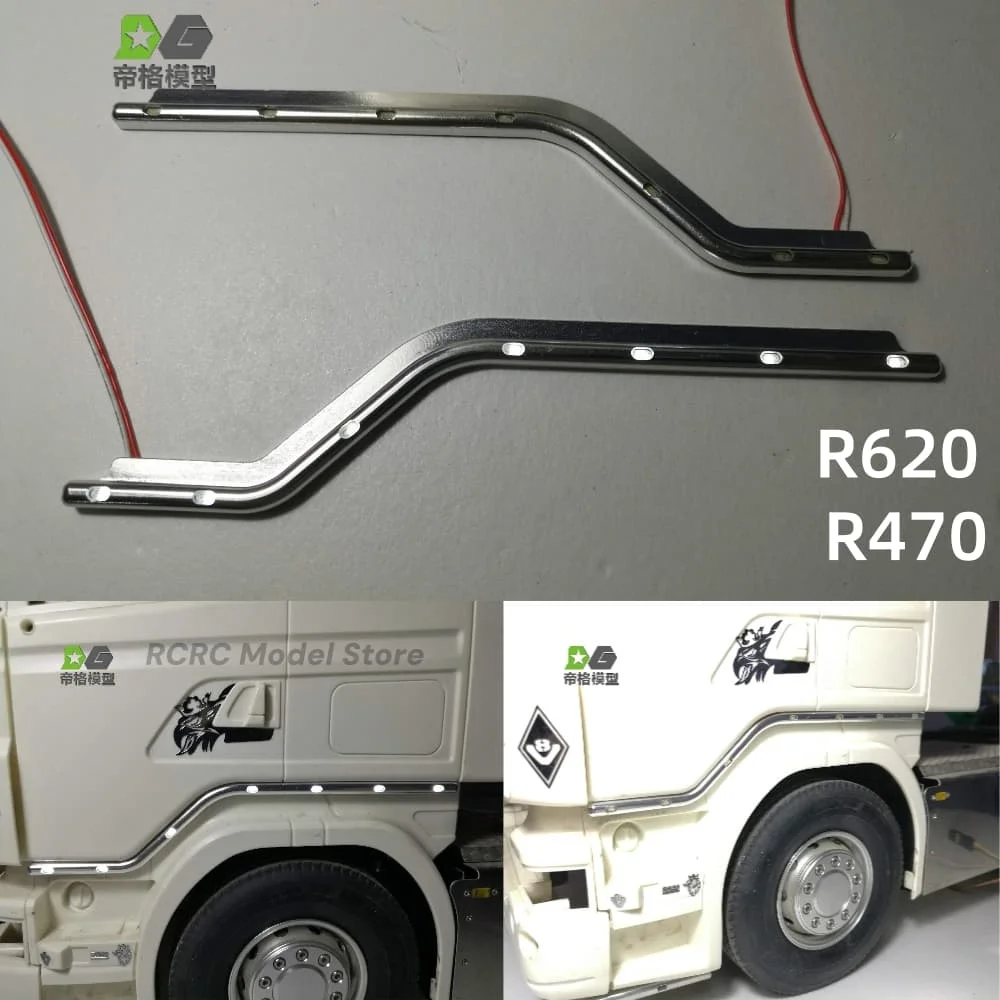 

RC 1/14 Игрушечный грузовик Металлический боковой фонарь со светодиодной подсветкой для Tamiya Scania R620 R470 1/14 RC Тракторный грузовик DIY Запчасти Аксессуары DEGREE MODEL