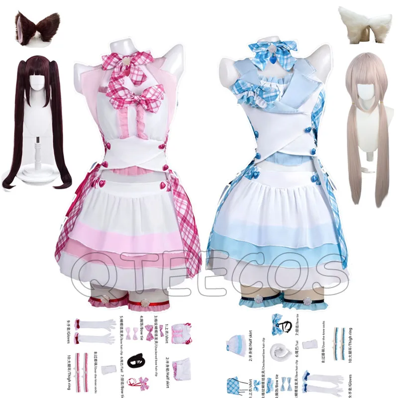 Anime Game Nekopara Vanilla Chocola Cosplay Costume Nekomimi Paradise Maid Attire Woman Sexy Kawaii Halloween Carnival Suit