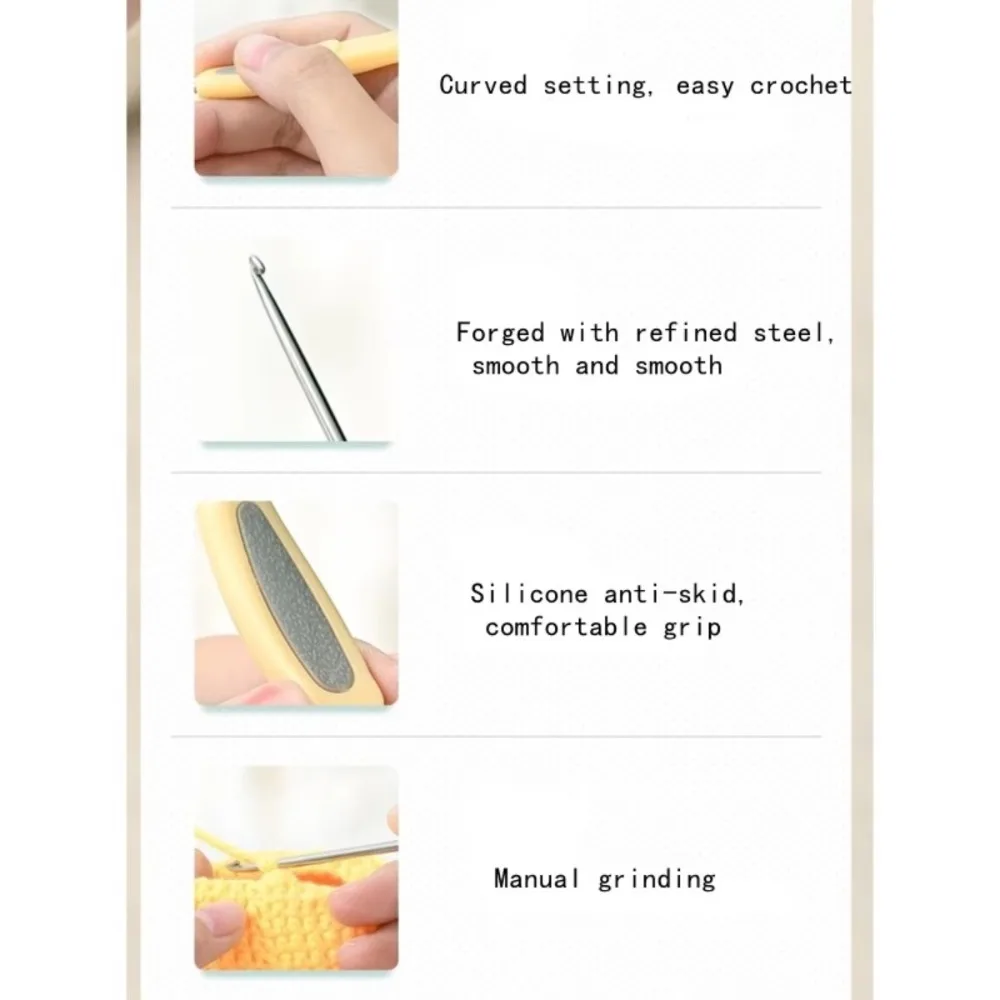 New Stainless Steel Crochet Hook Soft Handle Yarn Weave Sweater Crochet Needle DIY Weaving Tool Knitting Needle Sweater Weaving
