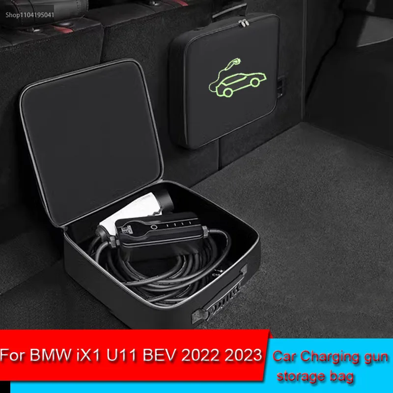 

For BMW iX1 U11 BEV 2022 2023 2024 2025Waterproof Retardant Trunk Storage Box EV Car Portable Charging Cable Storage Carry Bag