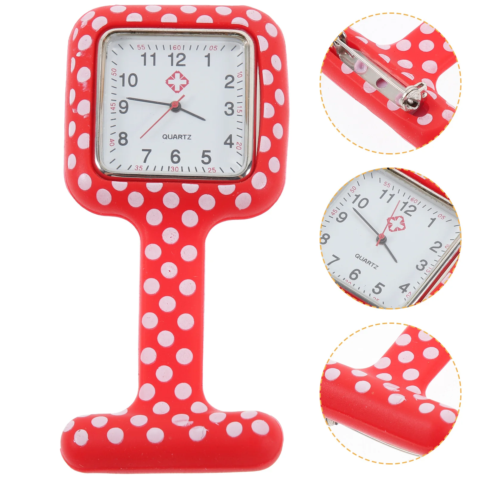 

Handy Printed Hanging Watch Portable Silicone Medical Nurse Watch Square Pocket Watch for Women Ladies (Random Color of Printing