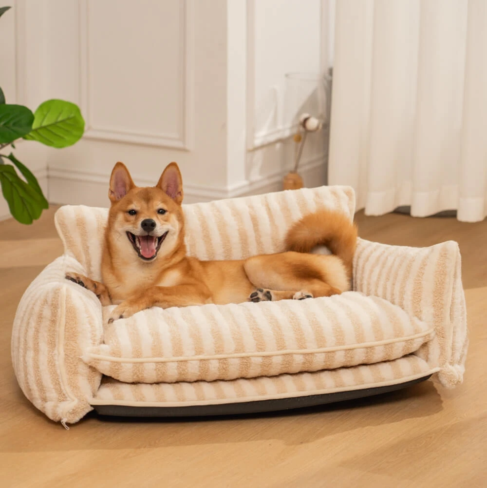 

Pet Accessories Striped Double Layers Dog Sofa Pet Beds Dog Couch Luxury Dog Bed Pet Sofa