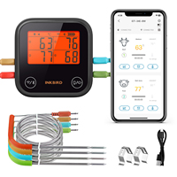 INKBIRD Wireless Bluetooth Meat Thermometer for Grilling and Smoking up to 4 Temperature Probes Smart APP HD LCD Thermometer