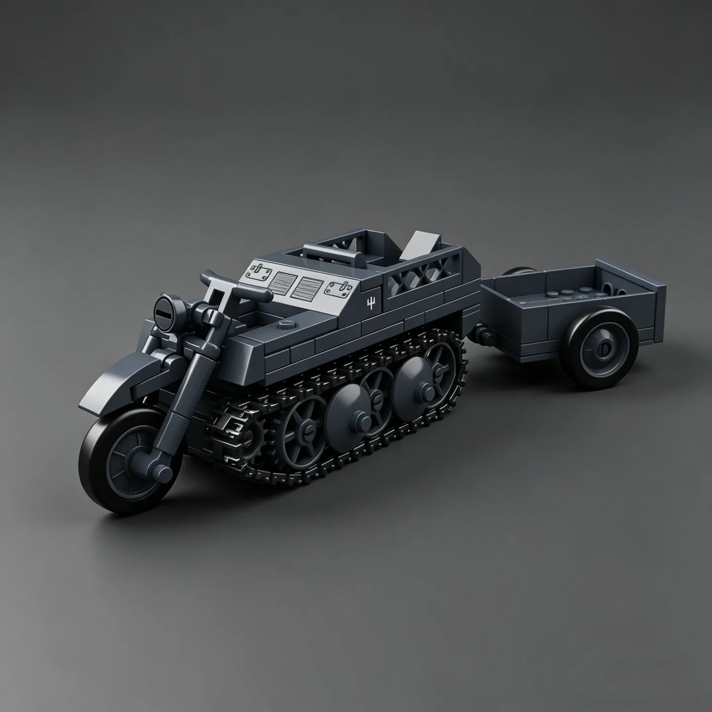 Military Series SD.KFZ.2 Half-Track Motorcycle Tractor Building Block Model Kit