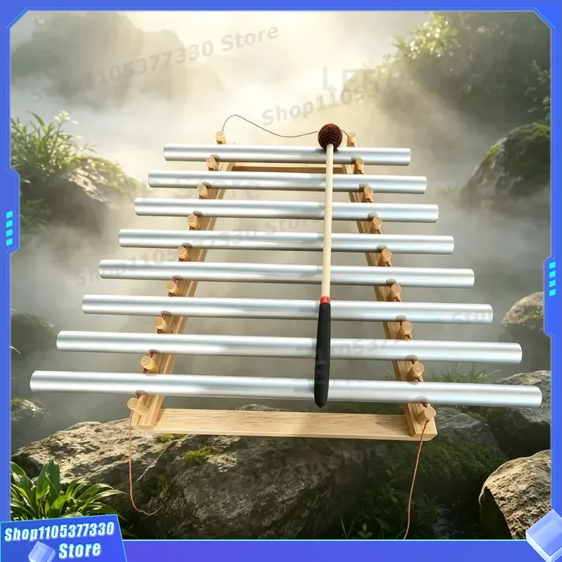 8 Beam Hand Cranked Sound Healing Chimes Portable Meditation Instrument for Yoga Professional Percussion Ringtone Wind Chime