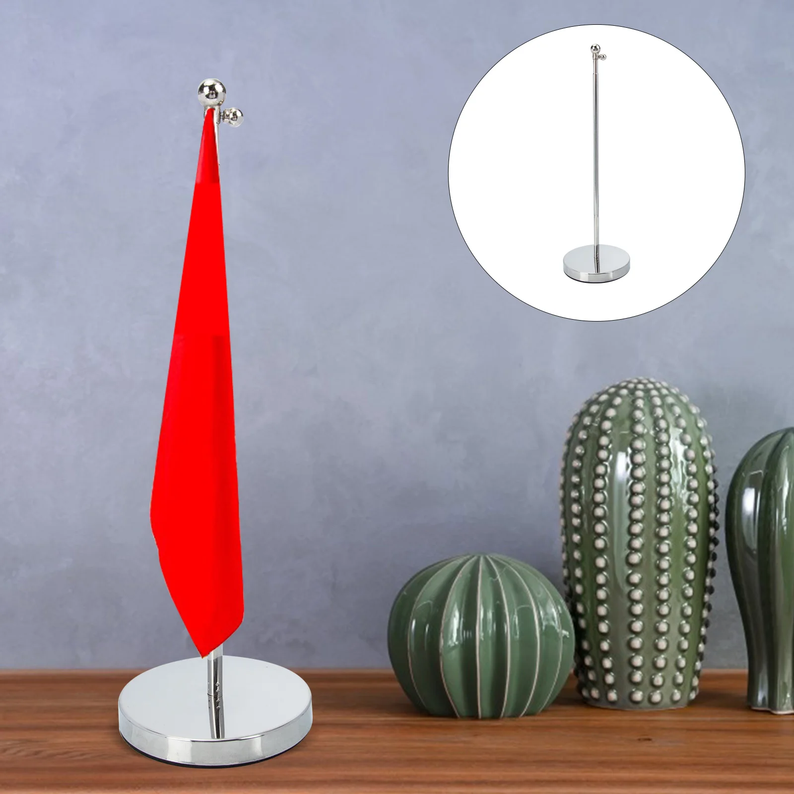 

Telescopic Flagpole Household Base Wear-resistant Stand Flags Desktop Small Table Office Accessory Holder