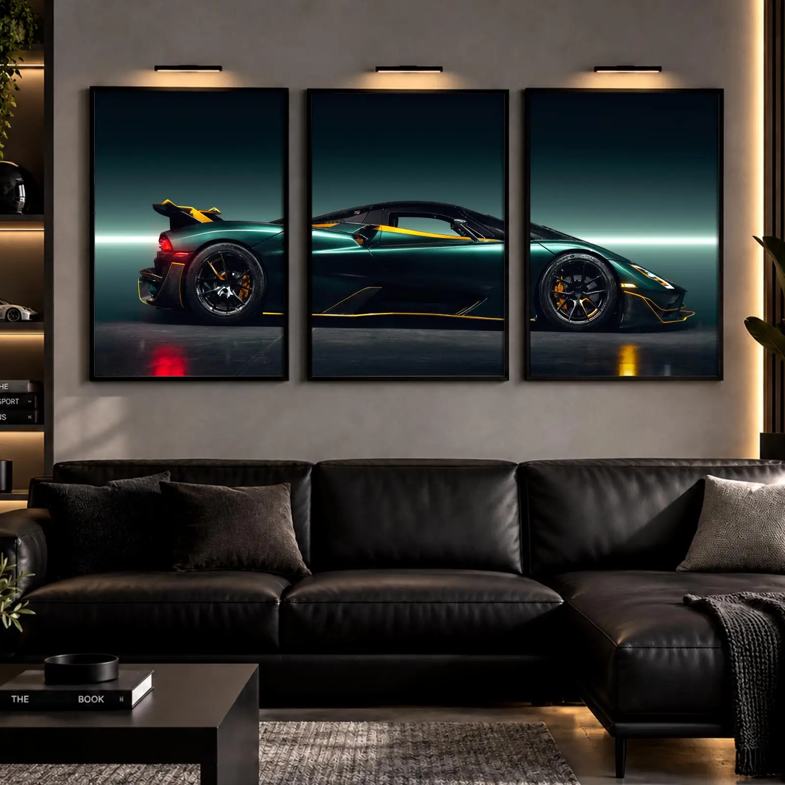 3pc High Speed Hypercar Painting Calligraphy Canvas Poster Set Wall Art Prints for Bedroom Living Room Home Decor Gift