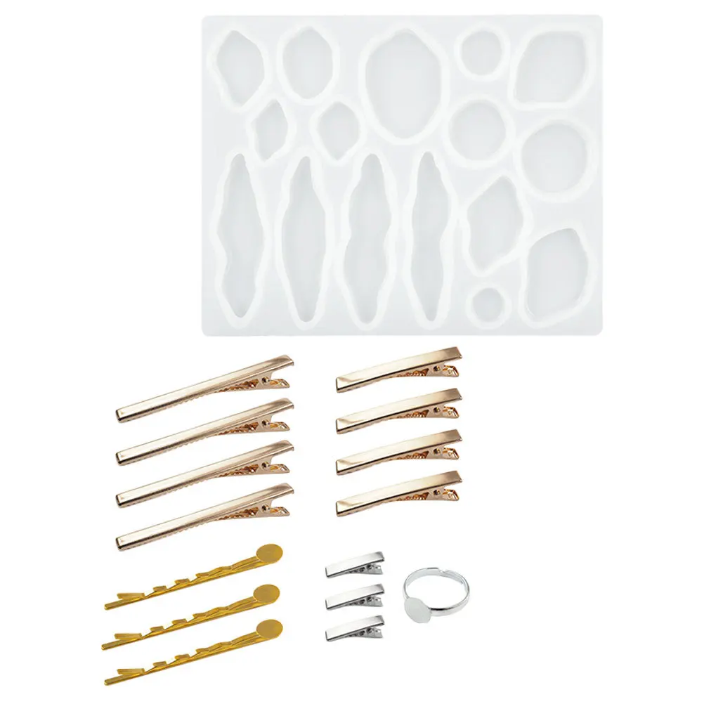 

1Set Hair Clip Charms Silicone Mold DIY Hairpin Mold for Epoxy Resin Resin Casting Craft Making Jewelry Hairpin Molds