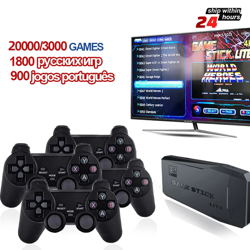 Video Game Stick 4K TV HD 20000 Retro Games Console For Phantom Playtronic PS1/GBA/ Gameing Support 4 Players