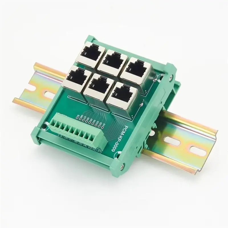AB42-RJ45 To Terminal Block 6-Way Ethernet Network Adapter For DIN Rail Breakout Board For Industrial Automation PLC Control