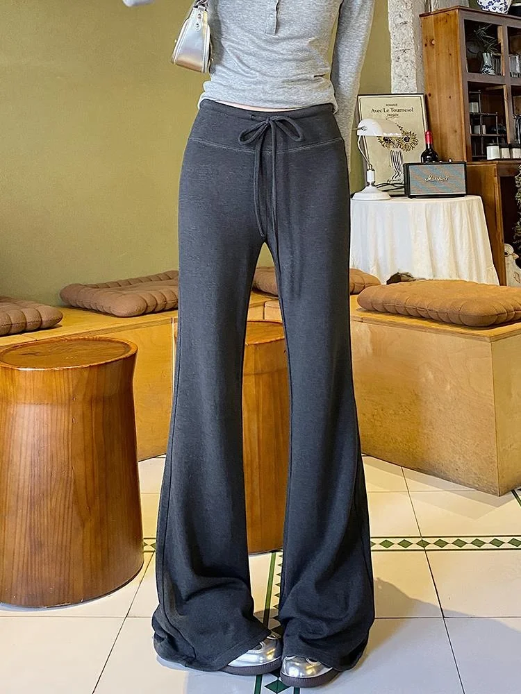 American Sle pantalones de Yoga de cintura alta para mujer Otoño Invierno nueva pierna recta Bell Bot pantalones deportivos adelgazantes pantalones casuales