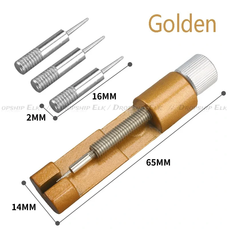 مجموعة أدوات إصلاح مزيل دبوس حزام الساعة المعدنية لصانعي الساعات مع عبوة من 3 أدوات حزام الساعة الصغيرة ذات الدبابيس الإضافية