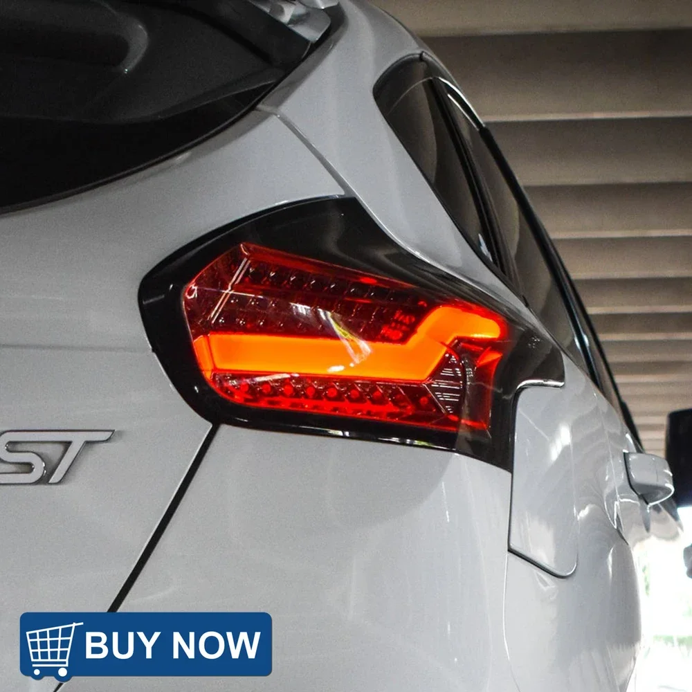 السيارات الخلفية الخلفية مصابيح لفورد فوكس هاتشباك 2015-2018 LED سيارة المصابيح الخلفية الجمعية ترقية وامض إشارة إكسسوارات مضيئة