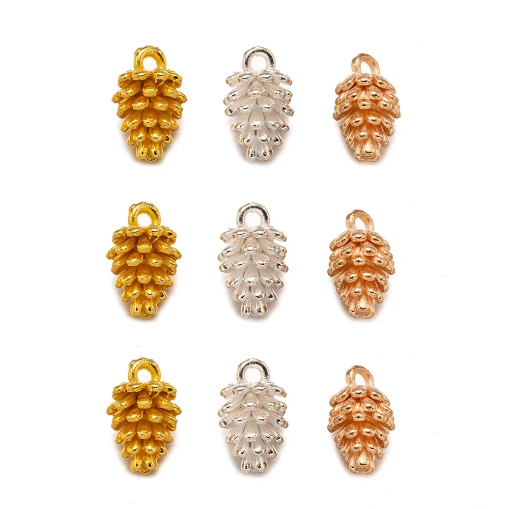 20Pcs Alloy Cute Small Pine Cone Pendant For DIY Earring Necklace Bracelets Keychain Handmade Beaded Material Jewelry Making image 5
