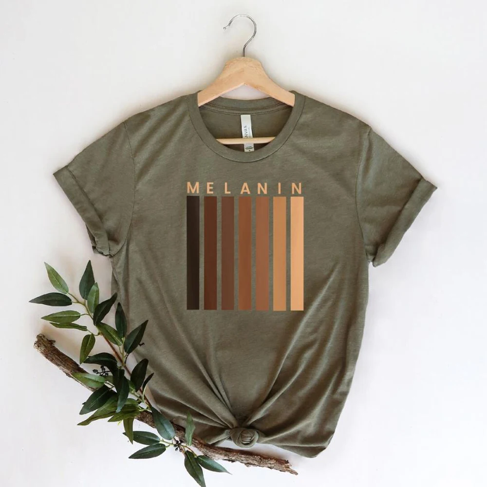 Melanin Shirt Black Lives Matter T-Shirt Racial Equality Juneteenth Tees Melanin Shades Black Pride Short-Sleeve Unisex Tops