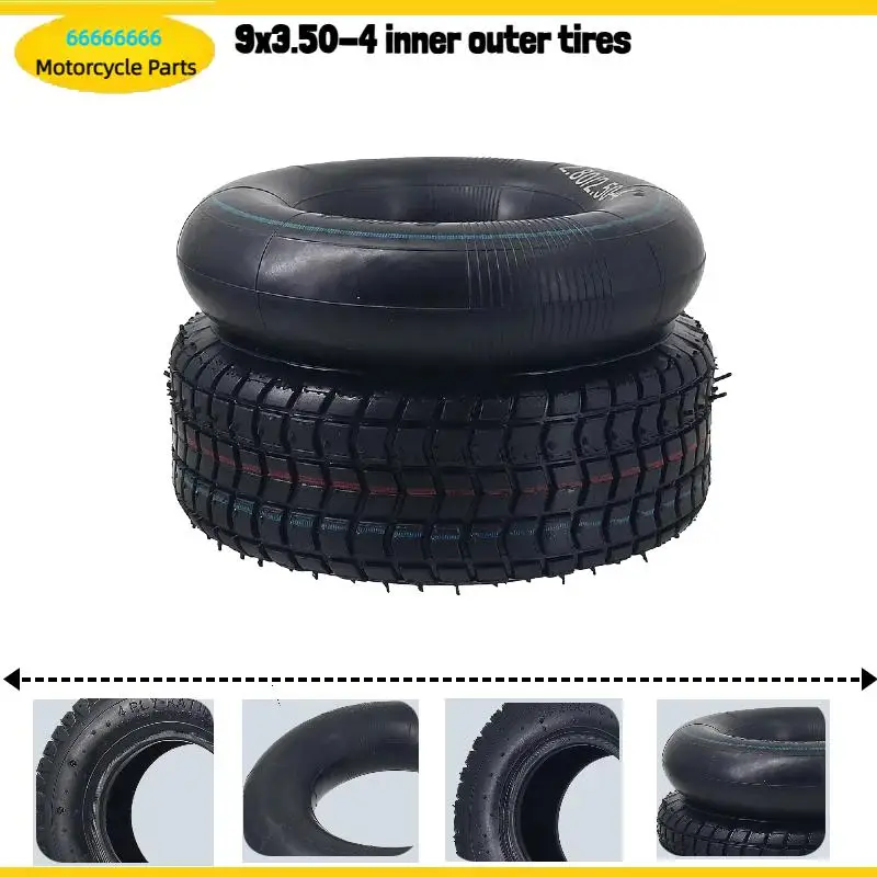9x3.50-4 Tire 9 Inch 3.50-4 Wear-Resistant Inner Tube Outer Tyre for Electric Scooter Mini Motorcycle Karting