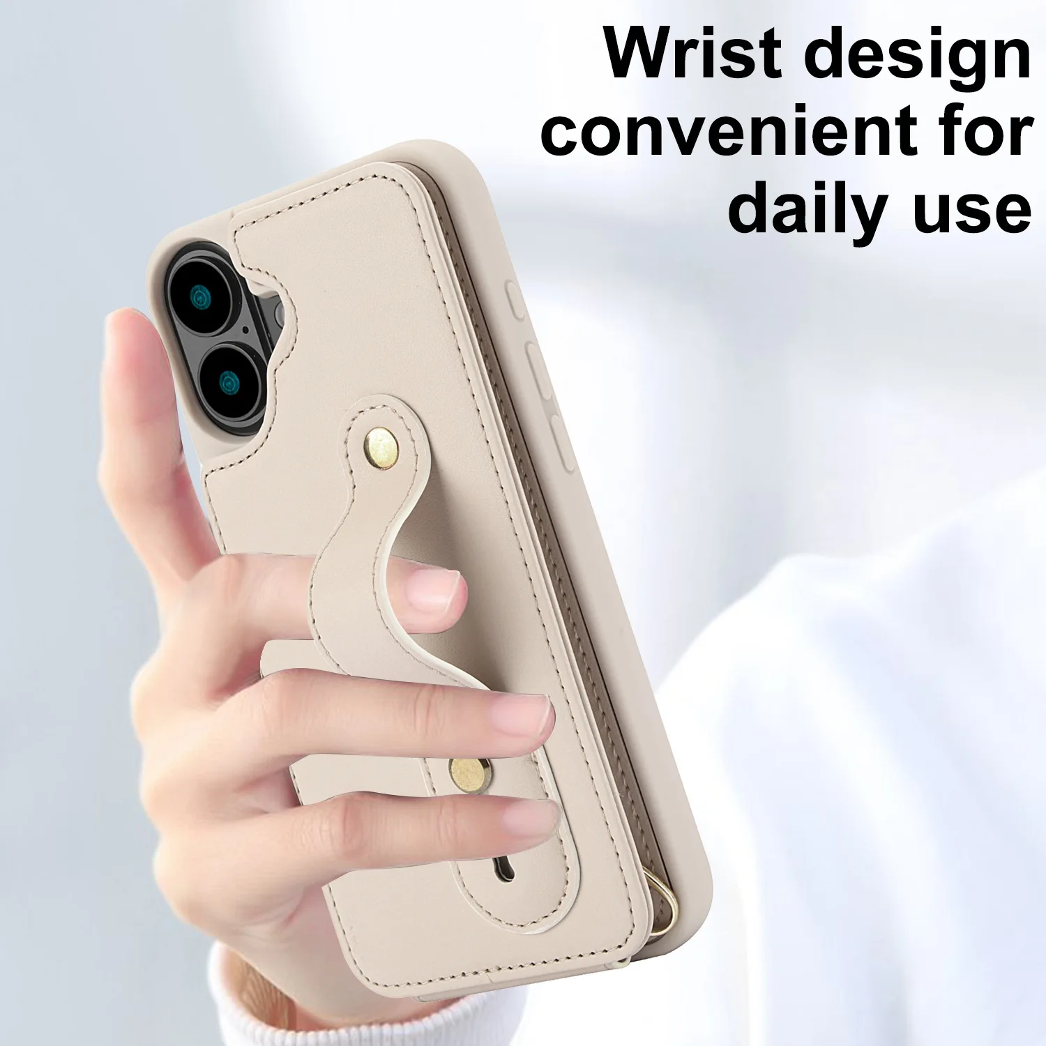 Wallet Shoulder Strap Case for iPhone 17 Pro Max 13 11 12 14 15 16 Pro Max 16 Plus Wristband Leather Card Pocket Lanyard Cover