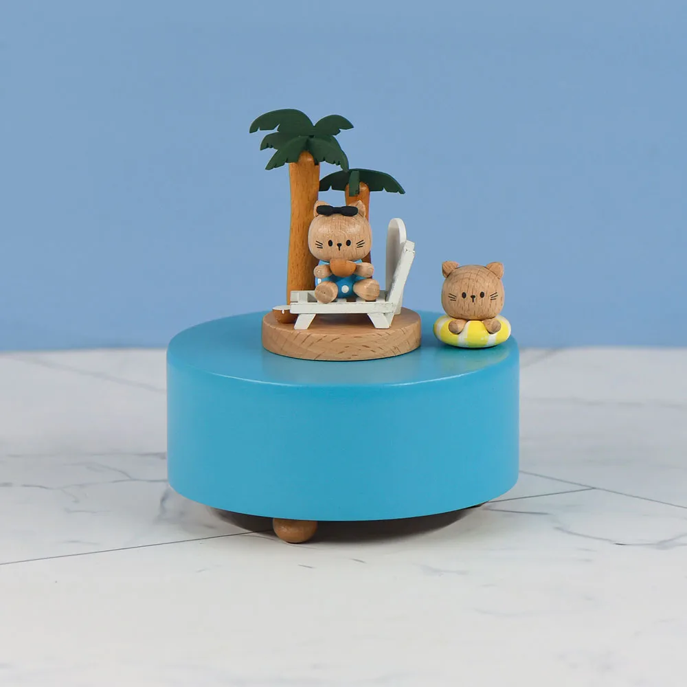 

You Are My Sunshine Music Box Beech Wooden Round Musical Boxes For Presents