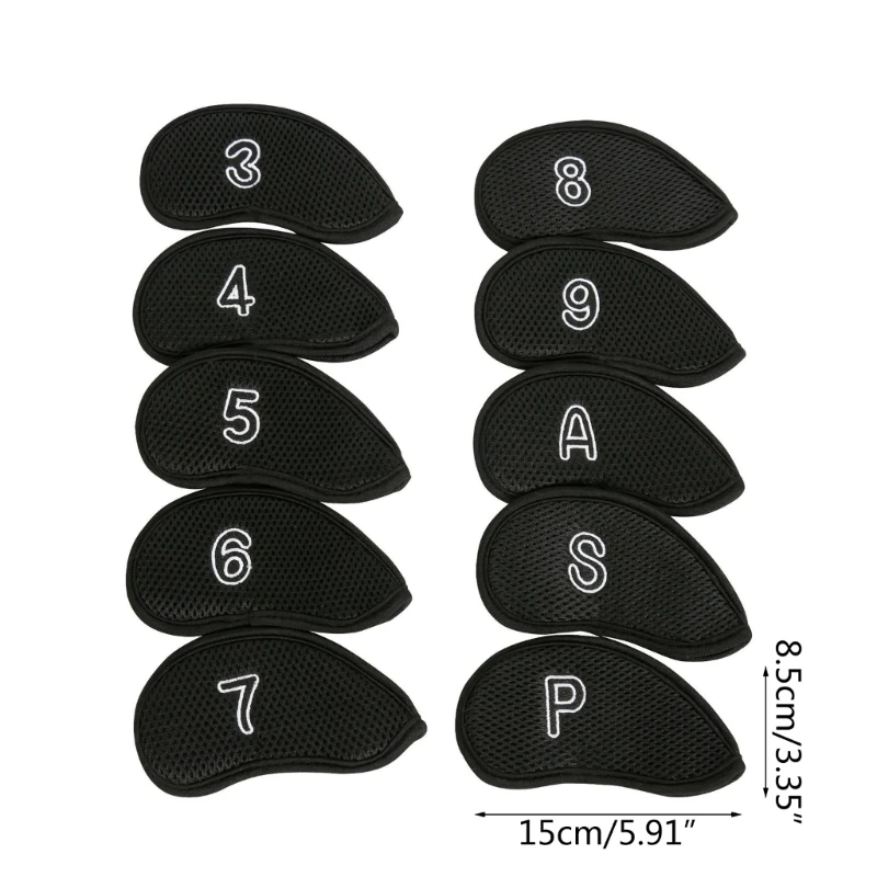 10Pcs/pack Golf Iron Cover Golf Putter Head Protect Covers Golf Wedges Headcover