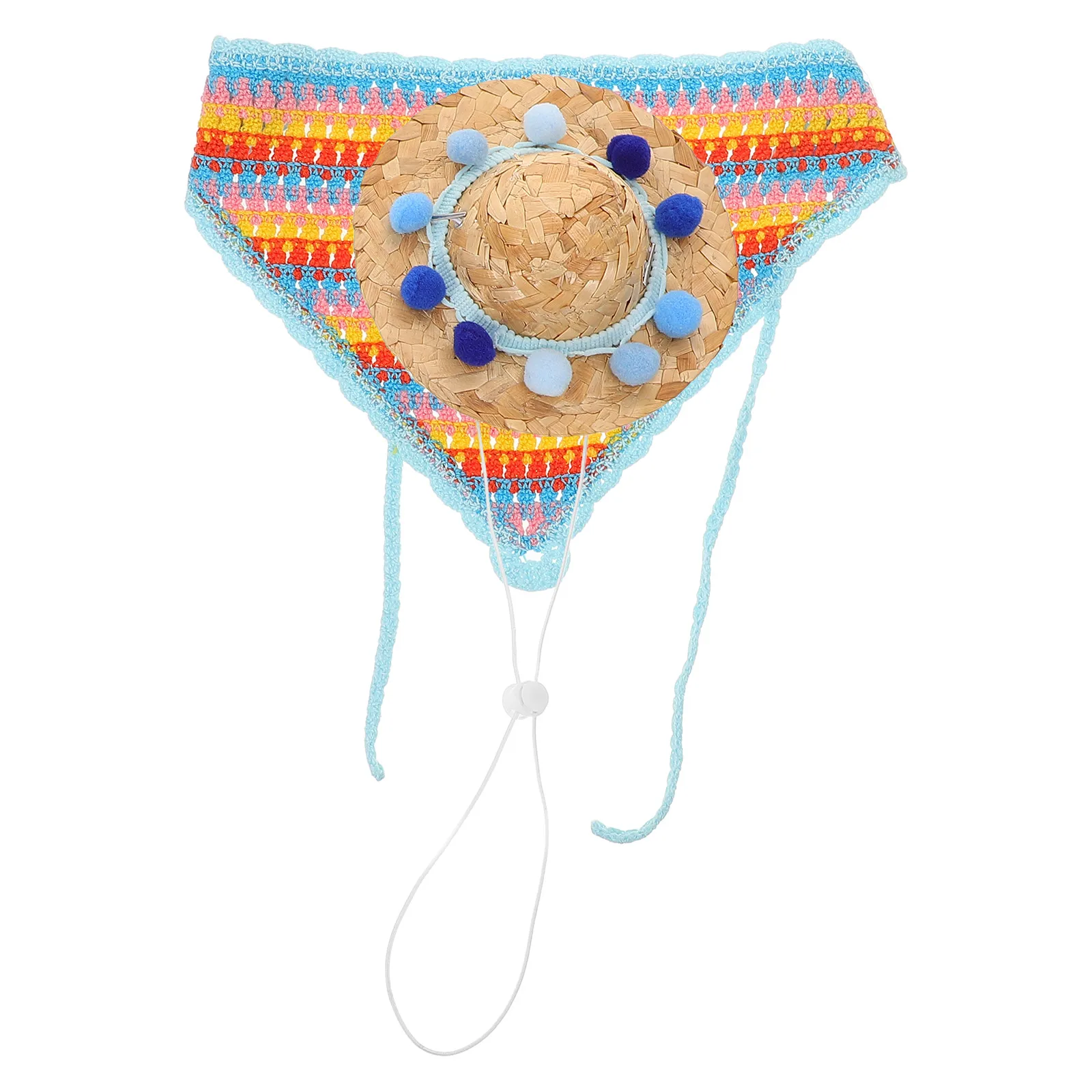 

1 set Dog Hat Pet Straw Triangle Scarf Bandana For Small Dogs Summer Sun Protection Party Cosplay Photo Prop Puppy Headgear Cap