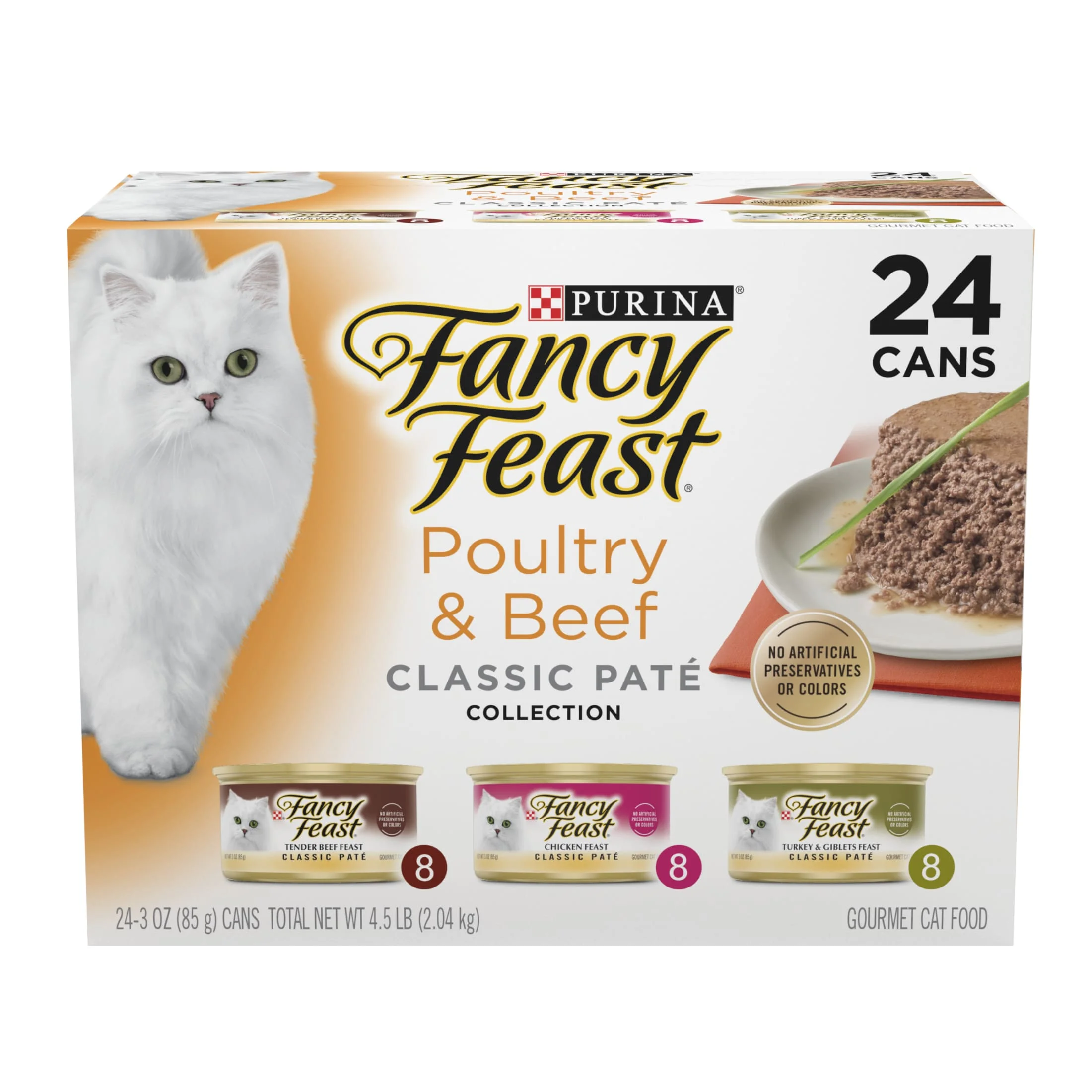 Purina Classic Pate Kitten Food Wet Poultry Beef 3 oz Cans